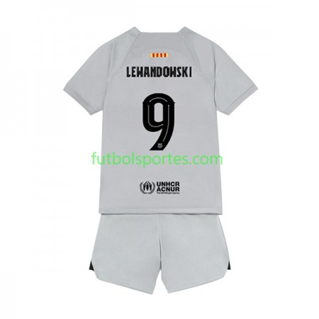 Camiseta FC Barcelona Lewandowski 9 Niño Tercera Equipación 2022/2023